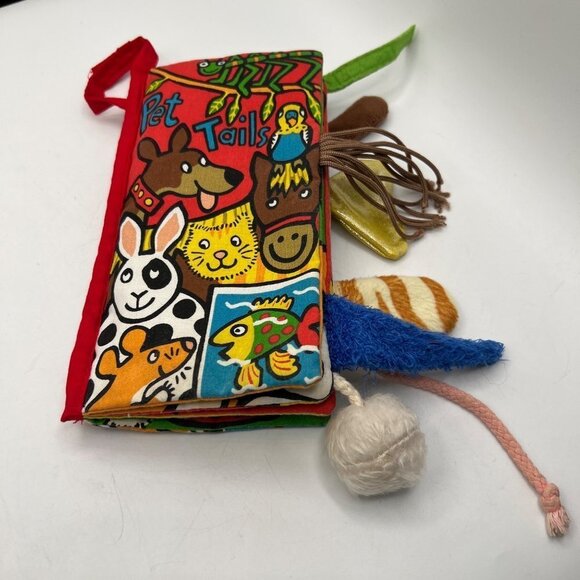 Little Jellycat Book Pet Tails Fabric Cloth Plush Sensory Crinkle Texture - Picture 1 of 12